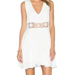 Free People Summer Feeling Lace Crochet Dress Size S White Gauze Fit & Flare